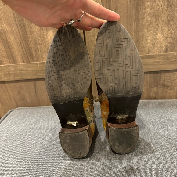 L’Artiste Spring Step 38 (7.5-8) Ankle Boot Leather Zip Boho Butterfly - Picture 14 of 15